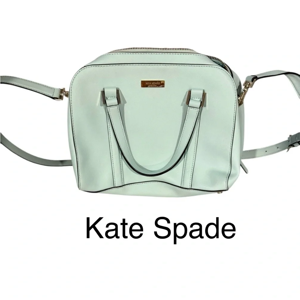 Authentic Kate Spade Newbury Lane Loden Leather Larger Satchel Bag.